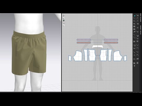 Drafting Sport Shorts, Marvelous Designer, Clo