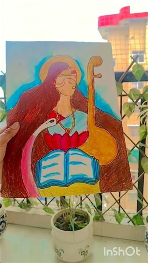 Drawing Maa Saraswati🙏🙏#shorts #short #drawing #draw #tutorial #diy #art #artist #maa #saraswati #yt