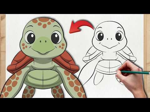 Draw a Cute Sea Turtle in 5 Minutes! 🌊 Easy Tutorial