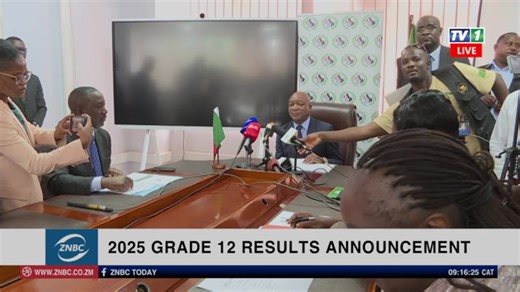 Minister of Education announces 2025 Grade 12 examination results. | ZNBC Today
