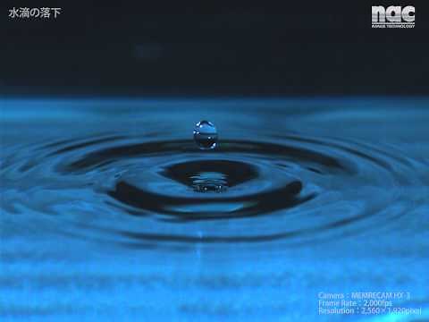 ハイスピードカメラ（高速カメラ）撮影映像「水滴の落下」