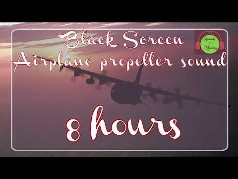 AIRPLANE PROPELLER SOUND EFFECT BLACK SCREEN | BROWN NOISE FOR SLEEPING #airplanesound #8hours 🎧✈️😴