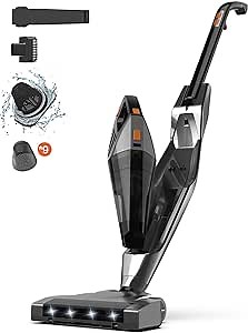 Hihhy Cordless Vacuum Cleaner, Stick Vacuum 25000 Pa Powerful Suction Handheld 2-in-1 Upright Vacuums, Small Vacuum Cleaners for Home Hardwood Floor, Carpet and Pet Hair