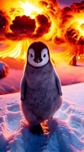 Cool Baby Penguins Don't Look At Explosions Meme 🐧💥 #funnyanimals #penguins #meme