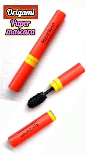 How to make origami paper mascara | #shorts #craft #papermakeup