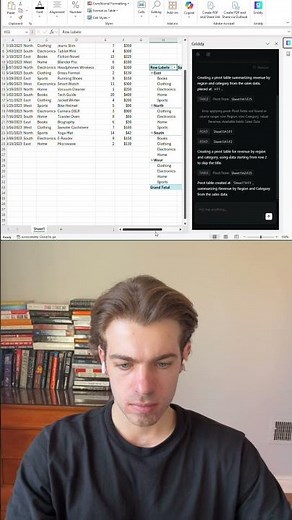 Using an AI agent to make a pivot table in Excel #aitools #excel #