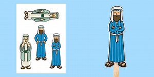 The Wise Man and The Foolish Man Stick Puppets