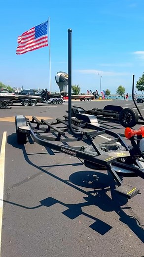 Proudly made in the USA with heavy gauge steel. Built to handle 450 lbs, our modular 3-step system anchors to your trailer winch post for unmatched stability and strength. #MadeInUSA #FishingLife #BassBoats #BoatSteps #TournamentFishing #BassFishing | Trick Step - Best Boat Trailer Steps - Mark Peiser Manufacturing