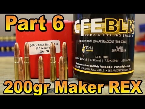 Hodgdon CFE BLK part 6: Maker 200gr REX subsonic