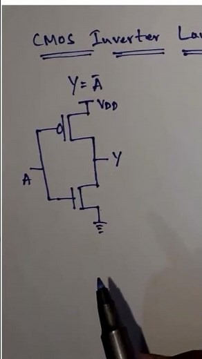 CMOS Inverter circuit Schematic and Terminals of Transistors #vlsi #inverter #cmos #mosfet #circuit