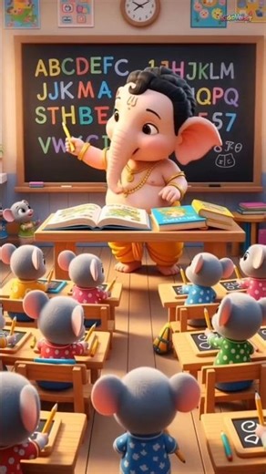 ABC & 123 with Bal Ganesh 🐘✨ | Kids Cartoon #Shorts