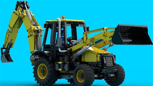 两头忙 挖掘装载机 Full RC Backhoe Loader LEGO MOC-258300 乐高积木