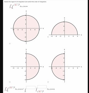 Sketch the region R of integration and switch the order of inte... | Filo