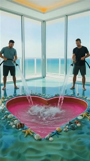 This Floor is 😱 infinity heart pool Epoxy ocean Floor ♥️