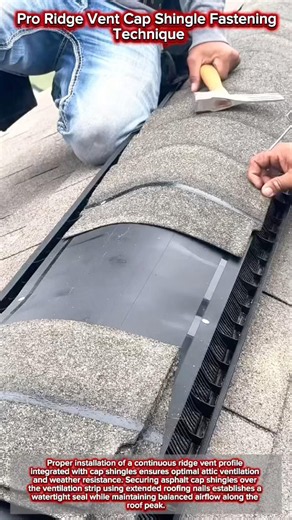 Pro Ridge Vent Cap Shingle Fastening Technique