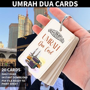 20 Umrah Dua Cards Printable, Umrah Flashcards, Umrah Mubarak Gift Cards, Prayer Cards, Islamic Dua, Dua Reminder Cards - Etsy