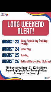 304K views · 1.4K reactions | LONG WEEKEND IN AUGUST! | DepEd Click | Facebook
