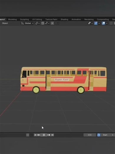 KSRTC Bus Door Animation | Blender Day 7 #ksrtc # blender #3dmodeling
