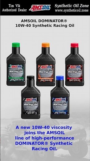 New! AMSOIL Dominator 10w-40 Synthetic Racing Oil - #racingcar #syntheticoil #10w40