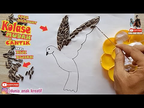 Cara membuat kolase burung dari biji bijian