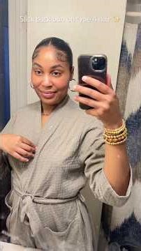 Slick back bun on natural type 4 hair