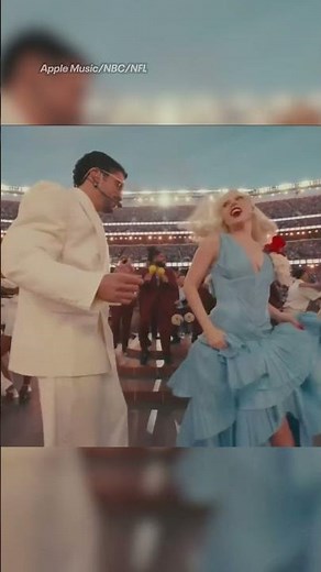 Bad Bunny & Lady Gaga at the Super Bowl halftime show? We like it like that. (Apple Music/NBC/NFL)