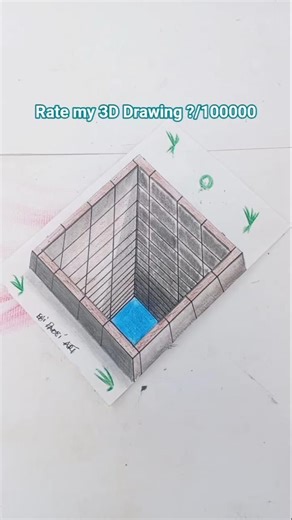 Easy 3d drawing on paper that will trick your eyes ✏️ #shortvideo #3ddrawing #artforbeginners