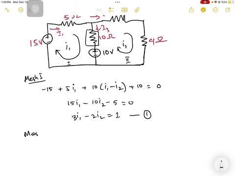 Mesh analysis example.