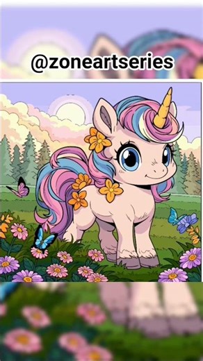 Magical Little Unicorn Exploring the Meadow 🦄🌸 #unicorn #shortvideo