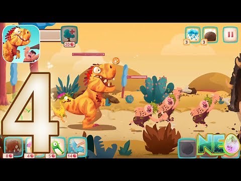 Dino Bash: Gameplay Walkthrough Part 4 - T-Rex Visits Me! (iOS, Android)