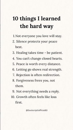 10 Things I Learned the Hard Way | Life Lessons That Changed Me #LifeLessons #PersonalGrowth