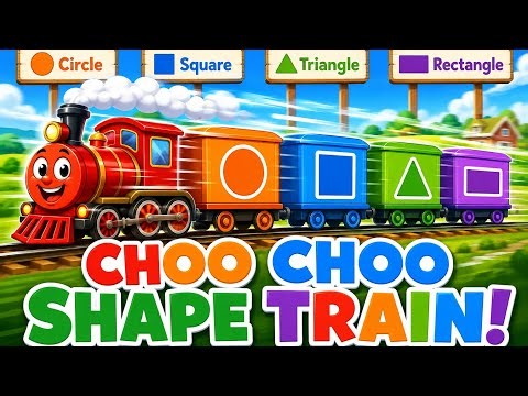Choo Choo Shape Train Song 🚂✨ | Circle, Square, Triangle & Rectangle Stations! | Kids Nursery Rhymes