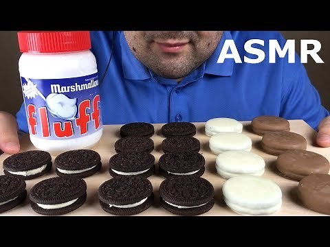 ASMR OREO & MARSHMALLOW FLUFF (Crunchy Eating Sounds) Mukbang *NO TALKING* | Russian ASMR
