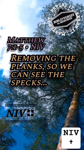 Removing the planks so we can see the specks... MATTHEW 7:1-5 • NIV #bible
