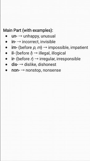 Rules for negative prefixes in english #englishlearningclass