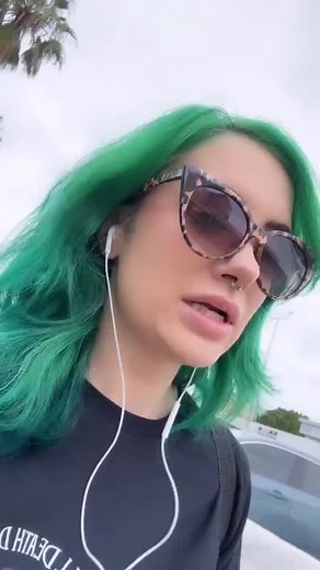 Gia Paige Rocking Cute Green Hair