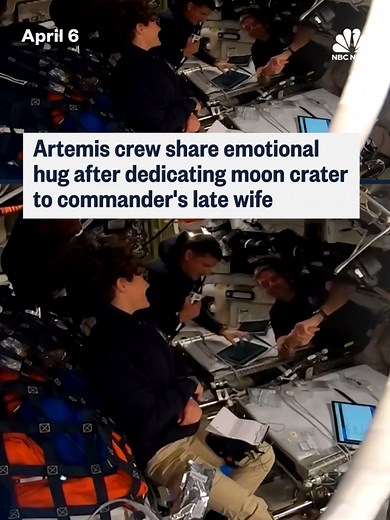 The four astronauts aboard the Artemis II mission shared an emotional moment after Canadian astronaut Jeremy Hansen announced the crew wanted to dedicate a moon crater to mission commander Reid Wiseman's late wife, Carroll, who died in 2020.