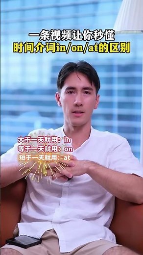 一条视频让你秒懂，时间介词in、on、at的区别#英语 #介词 #单词