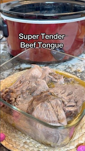 Crockpot tender beef tongue✨ #foodshorts #cookwithme #easyrecipe #healthyfood #recipeshorts