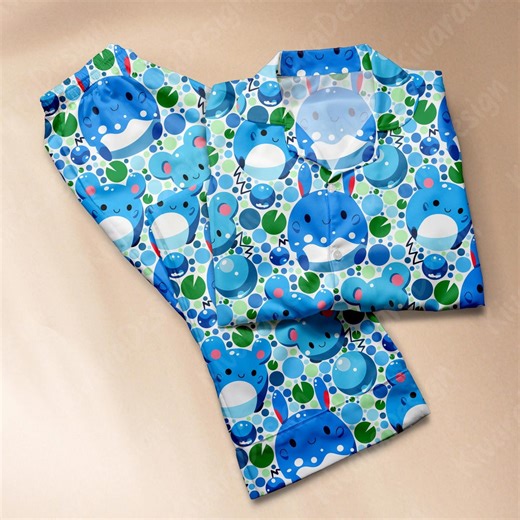 Marill Evolution Pajama Set, Water Mouse Sleepwear Polyester Pajamas, Video Game Loungewear Fans - Etsy