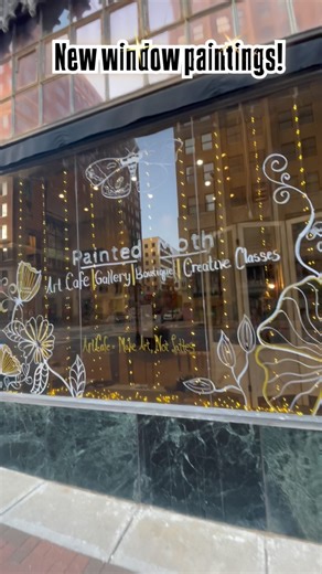 Updated the window paintings on the south side to bring more of a spring summer vibe. Now I only have the west window left to do…later. #windowpainting #tulsasmallbusiness #springwindowart | Painted Moth