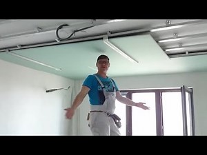 Самый ЛЕГКИЙ монтаж целого листа в одиночку. Easiest install drywall. Потолок из гипсокартона #11.