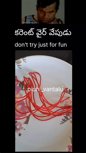 Pichi Vantalu on Instagram: "# కరెంట్ వైర్స్ వేపుడు# cooking#comedy#food#telugu#trending#viral#new#don't try just for fun#"
