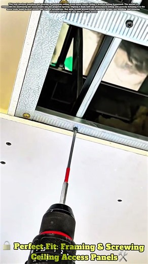 🔒 Perfect Fit: Framing & Screwing Ceiling Access Panels🛠️ #works #skills #tools #hardwork #building