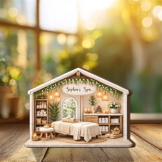 Personalized Spa Wooden Block Sign, Custom Beauty Spa Decor, Massage Room Keepsake, Salon Owner Gift, Relaxing Spa Interior Gift - Etsy