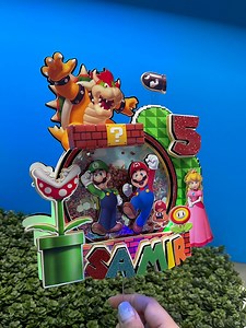 Super Mario Bros Cake Topper | Mario Bros Party Decoration - Etsy