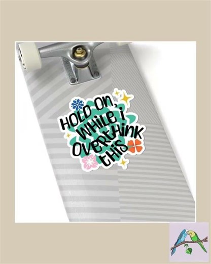 Funny 'Overthink' Meme Sticker: Laptop, Journal Decor