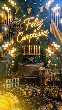 Canción Original de Cumpleaños en español - Happy Party Birthday - Fondo animado Versión original