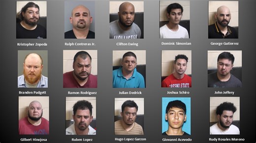 15 men arrested in operation ‘Creeper Ban’, Fresno County deputies say