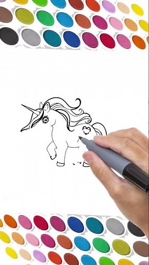 How to draw and color an unicorn 🦄#art #shorts